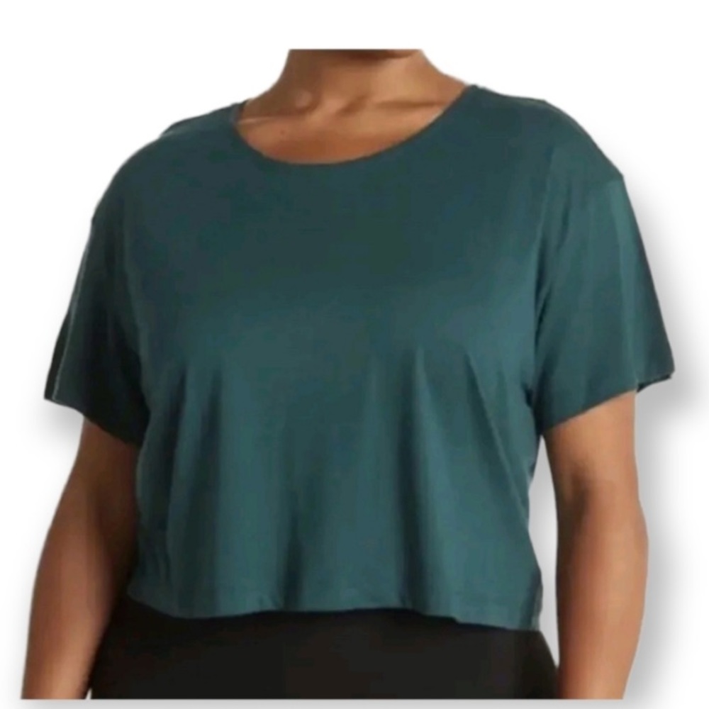New‎ Zella Green Moss keyhole back tee size XL